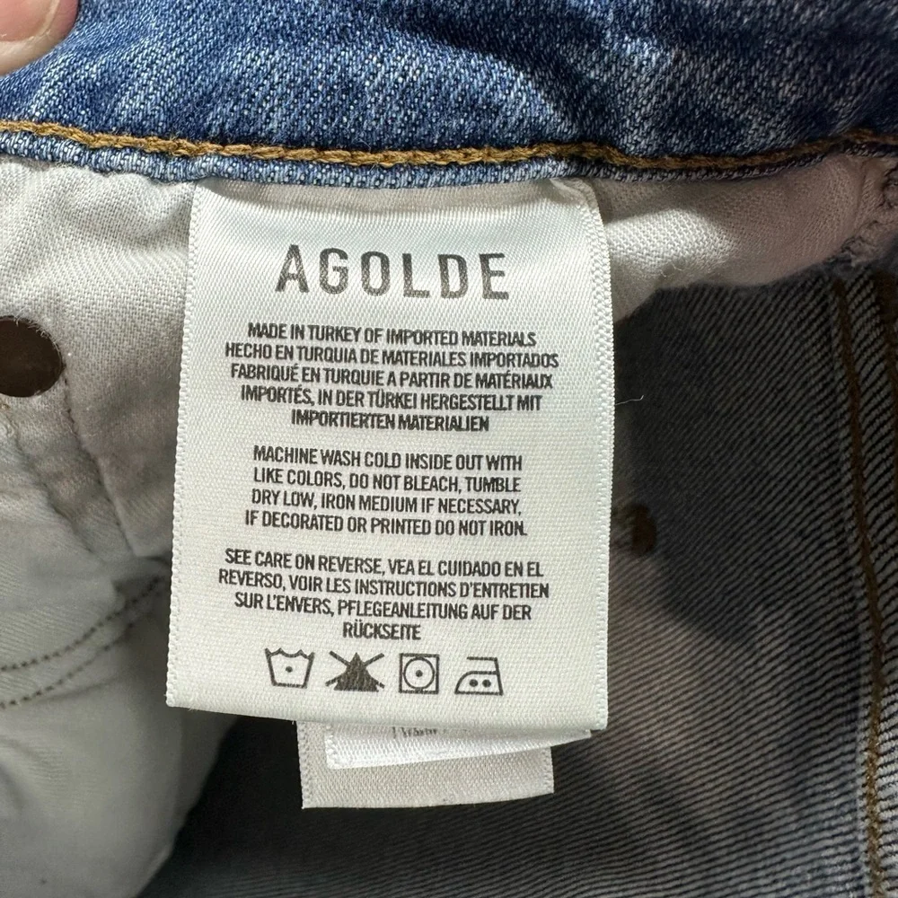 Agolde Womens Riley High Rise Straight Crop Cotton‎ Denim Button Fly Jeans 27 - Picture 10 of 11